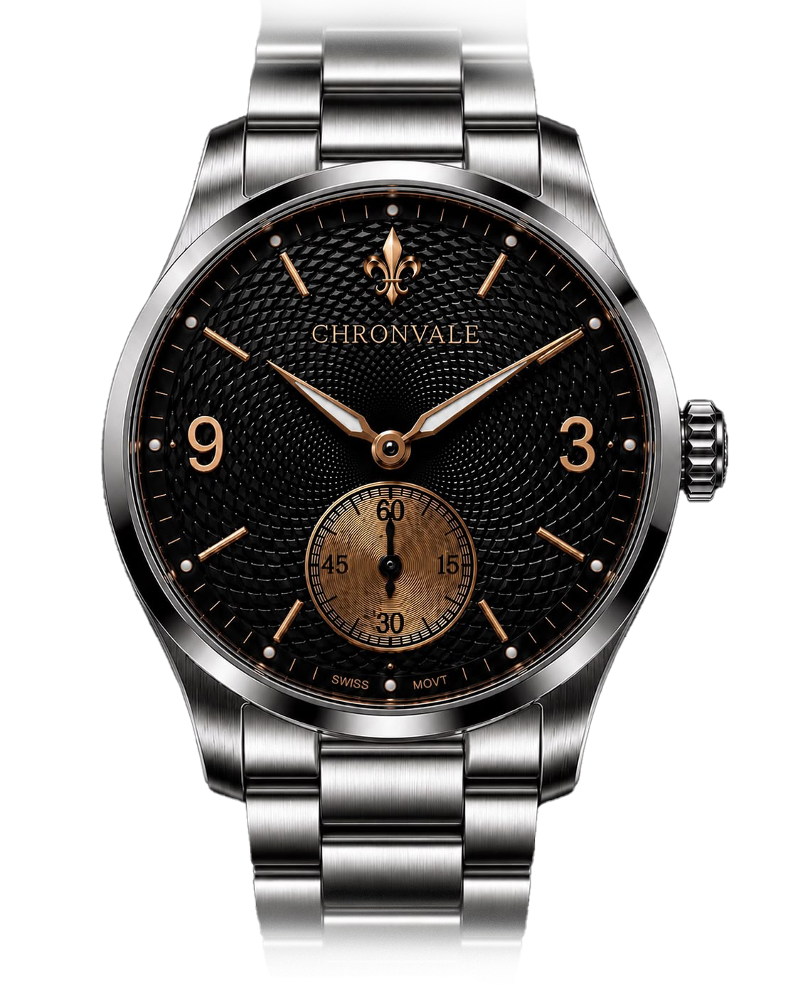 Chronvale Timepieces — ARC, black dial, steel bracelet